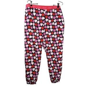 Victoria's Secret Angel Heart Pajama Pants L Cotton Rayon Valentine Sweetheart